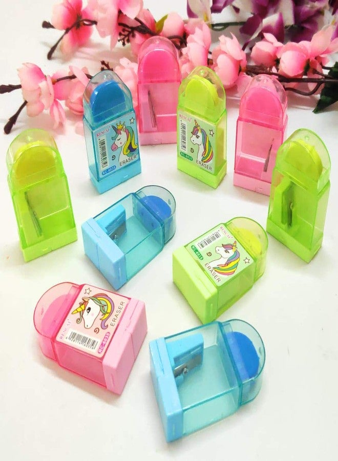 Tera13 TERA 13 Return Gifts for Kids Shapener for Girls (12 Pcs) Unciorn Sharpener for Girls, Pencil Sharpener for Kids, Sharpener with Eraser for Girls, Kanjak Gifts for Kids - Image 1
